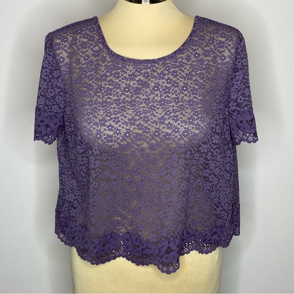 Victoria’s Secret Purple Lace Scoop Back Top - Picture 1 of 9
